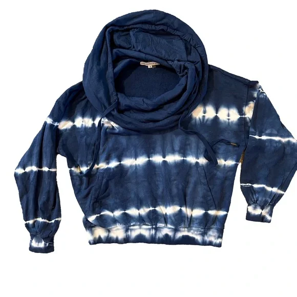 YOUNG, FABULOUS & BROKE Piper Draped Cowl Neck TieDye Hoodie Sweatshirt‎ - Picture 3 of 7